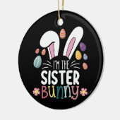 Ik ben de zuster Bunny Paasfamilie bijpassend Keramisch Ornament (Links)