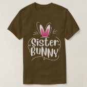 Ik ben de zuster Bunny Rabbit Ears Egg Funny Easte T-shirt (Design voorkant)