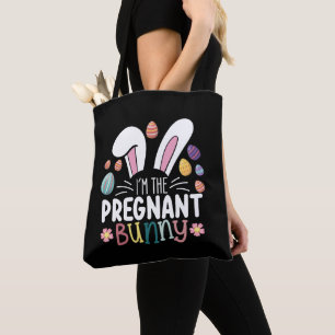 Ik ben de zwangere konijnenmoeder Paasfamilie Matc Tote Bag