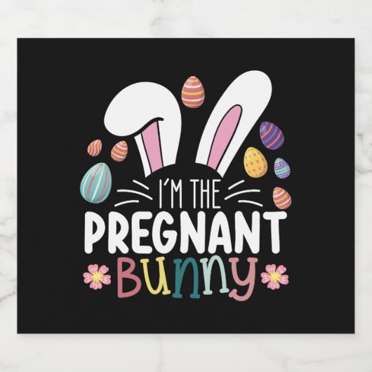 Ik ben de zwangere konijntje mam paasfamilie match bier etiket (Enkel label)