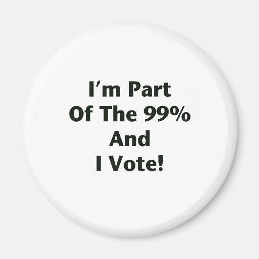 Ik ben deel van de 99% en ik stem! magneet (Voorkant)