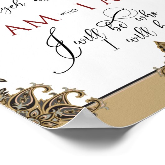 Ik ben degene die ik Ehyeh Asher Ehyeh Hebrew Exod Poster (Hoek)