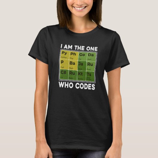 Ik ben degene die programmeerprogramma Nerd codeer T-shirt (Voorkant)