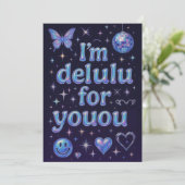 Ik ben Delulu voor jou Bedankkaart (Staand voorkant)