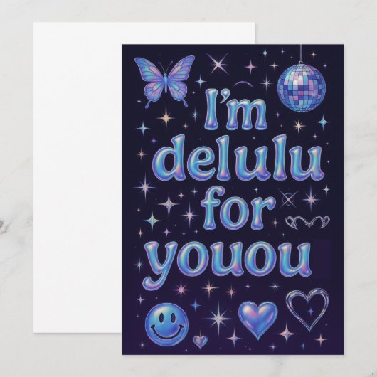 Ik ben Delulu voor jou Bedankkaart (Voorkant / Achterkant)