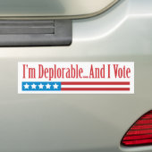 Ik ben Deplorable...En Ik Stem Bumpersticker (Op auto)