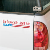 Ik ben Deplorable...En Ik Stem Bumpersticker (Op Truck)