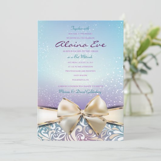 IK BEN DEVINE Bat Mitzvah Uitnodiging (Staand voorkant)