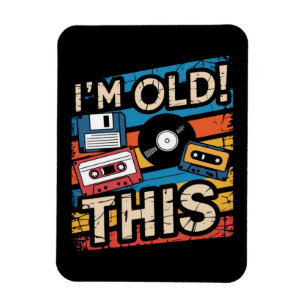 Ik ben deze oude kleurrijke retro muziek nostalgie magneet