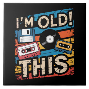 Ik ben deze oude kleurrijke retro muziek nostalgie tegeltje