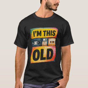 Ik ben deze oude retro 80s 90s VHS-cassette floppy T-shirt