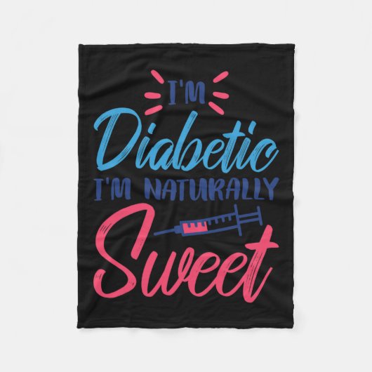 Ik ben diabeet, ik ben van nature zoet fleece deken (Voorkant)