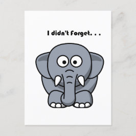 Ik ben die grappige grijze olifant cartoon niet ve briefkaart