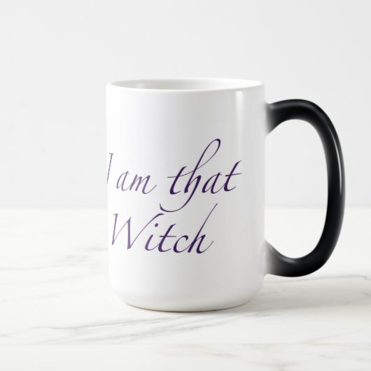 "Ik ben die heks" (linkshandig) Morphing Mok (Rechts)