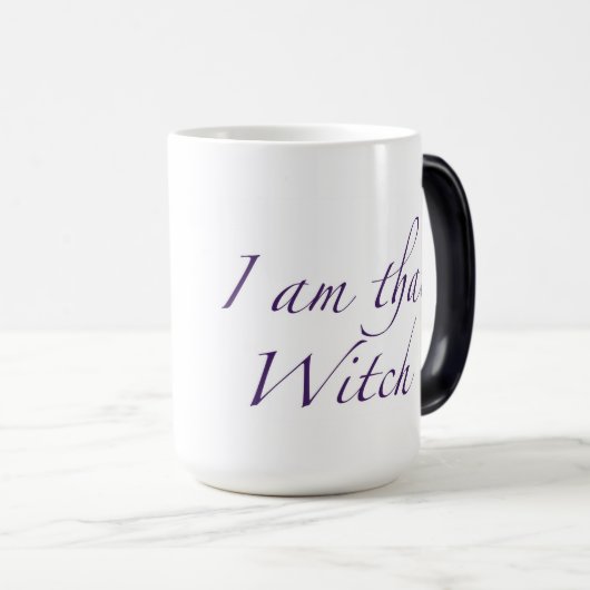 "Ik ben die heks" (linkshandig) Morphing Mok (Voorkant rechts)