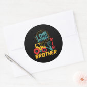 Ik ben dig als Big Brother Cute Tractor-Cartoon Ronde Sticker (Envelop)