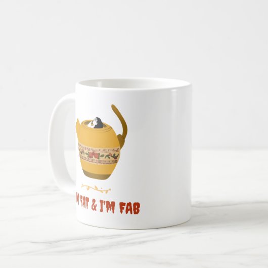 Ik ben dik & ik ben fab koffiemok (Voorkant links)