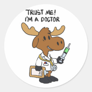 Ik ben dokter.   achtergrondkleur kiezen ronde sticker