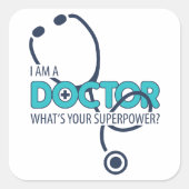 Ik ben dokter vierkante sticker (Voorkant)