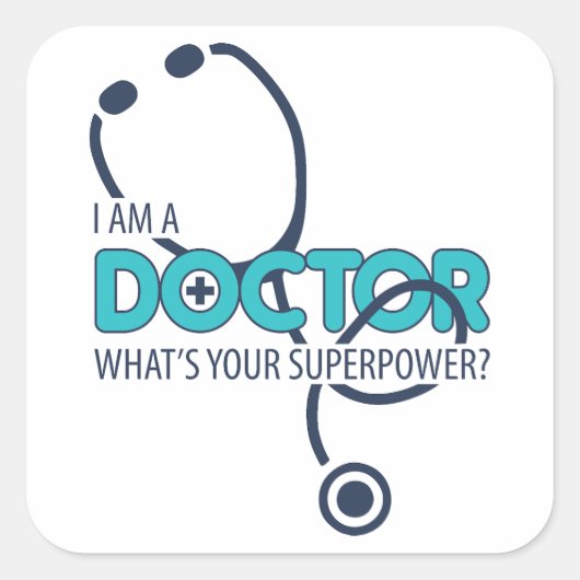 Ik ben dokter vierkante sticker (Voorkant)