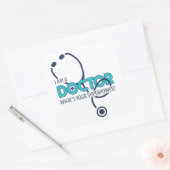 Ik ben dokter vierkante sticker (Envelop)
