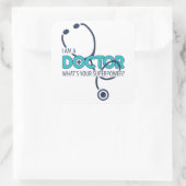 Ik ben dokter vierkante sticker (Tas)