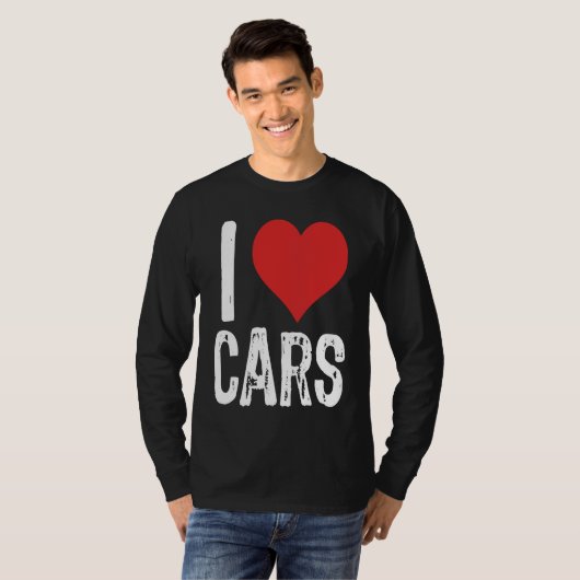 Ik ben dol op auto's t-shirt (Voorkant volledig)
