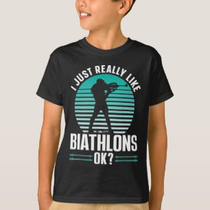 Ik ben dol op biatlons ok sport biatlon bi t-shirt