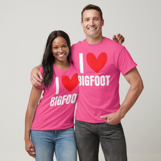 Ik ben dol op Bigfoot Sasquatch Heart Forest Creat T-shirt (Unisex)