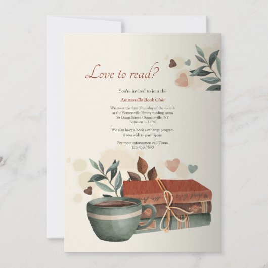 Ik ben dol op Book Club Kaart (Voorkant)