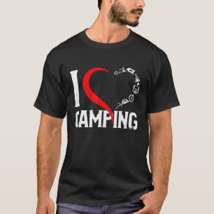 Ik ben dol op Camping Heart with Mountains Campfir T-shirt