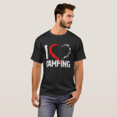Ik ben dol op Camping Heart with Mountains Campfir T-shirt (Voorkant volledig)
