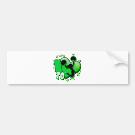 Ik ben dol op Cheer (groen) Bumpersticker (Voorkant)