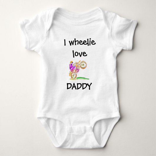 Ik ben dol op Daddy Motocross Baby Body Romper (Voorkant)