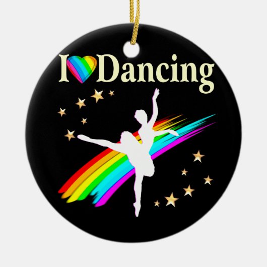IK BEN DOL OP DANCING DESIGN KERAMISCH ORNAMENT (Voorkant)
