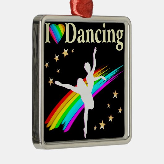 IK BEN DOL OP DANCING DESIGN METALEN ORNAMENT (Rechts)