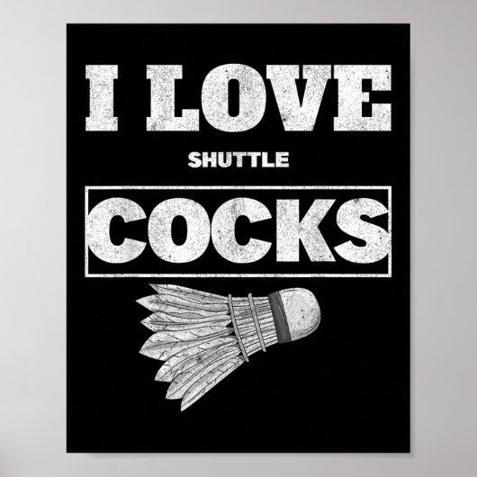 Ik ben dol op de Birdie Badminton van Shuttles Poster (Voorkant)