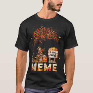 Ik ben dol op de naam Meme Farmer Fall Leaves Autu T-shirt