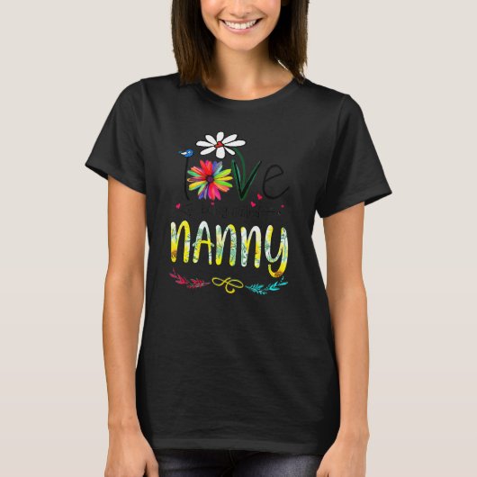 Ik ben dol op de naam Nanny Sunflower Moederdag T-shirt (Voorkant)