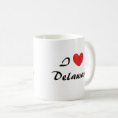 Ik ben dol op Delaware Heart Typography Coffee Mok (Voorkant rechts)