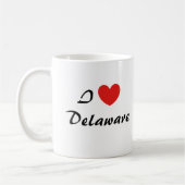 Ik ben dol op Delaware Heart Typography Coffee Mok (Links)
