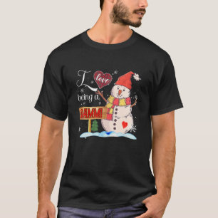 Ik ben dol op een Gammi Snowman Funny Family Chris T-shirt