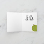 Ik ben dol op eten Pun Durian Cartoon Feestdagen Kaart (Binnen)