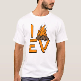Ik ben dol op EV Camping Campfire T-shirt