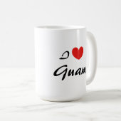 Ik ben dol op Guam Heart Typography Coffee Mok (Voorkant rechts)