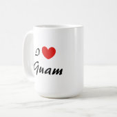 Ik ben dol op Guam Heart Typography Coffee Mok (Voorkant links)