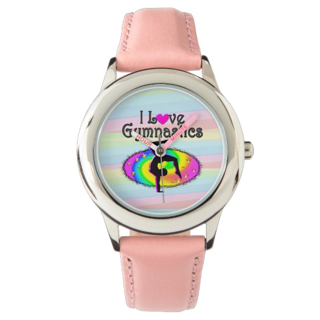 IK BEN DOL OP GYMNASTIEK DESIGN HORLOGE (Voorkant)