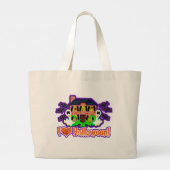 Ik ben dol op Halloween Funny Ghost Cartoon Grote Tote Bag (Achterkant)