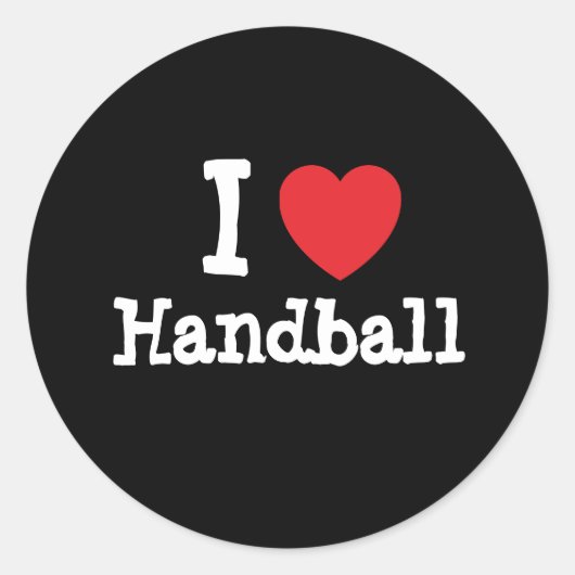 Ik ben dol op Handball-hart op maat Ronde Sticker (Voorkant)