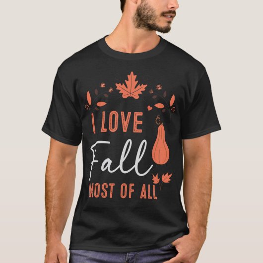 Ik ben dol op Herfst, vooral op Halloween T-shirt (Voorkant)